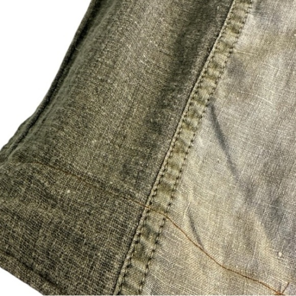 XCVI Hillside Green Linen Utility Cargo Straight Leg Drawstring Waist Pants S - Picture 2 of 12